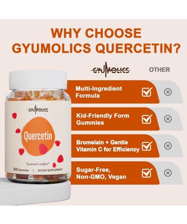 Quercetin 500mg Gummies for Kids with Bromelain Vitamin C & D3 Stinging Nettle & Licorice Seasonal Balance & Body Defenses Vegan 120 Gummies 120 Count (Pack of 1) - Buy Online on GoSupps.com