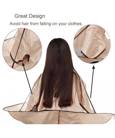 OFKPO Hair Cutting Cloak Umbrella Hair Cutting Cape for Adult Foldable Barber Cloak Waterproof Adjustable for Home Hair Salon Barber Beige - Buy Online on GoSupps.com