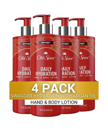 Old Spice Daily Hydration Hand & Body Lotion for Men Swagger with Argan Oil 16 oz Pack of 4 - Buy Online on GoSupps.com