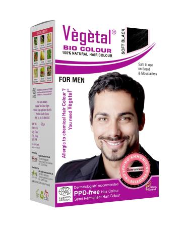 Vegetal Bio Hair Colour Soft Black 25g for Beard & Mustache Color