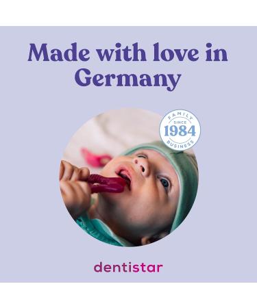 Dentistar Bei ring 2 Set - Baby Teether for 3 Months+ | Soft Dental Aid & Massage Ring - Made in Germany - Gr n & Lila - Buy Online on GoSupps.com