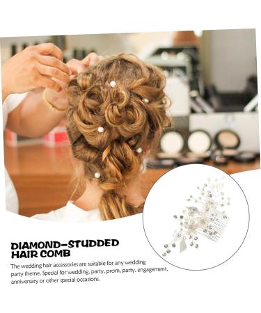 DOITOOL Prom Bridal Hair Clip Bridal Headpiece Pearl Flower Hair Comb Pearl Hair Clip Women Hairpin Rhinestone Barrettes Pearl Hair Barrettes Hair Pin Crystal Alloy Bride White - Buy Online on GoSupps.com