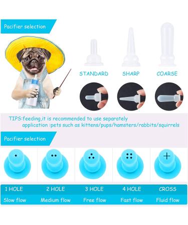 Tondiamo 16-Piece Pet Feeding Bottle Kit | Kitten Milk Replacer & Puppy Feeder Set with Replacement Nipples | Nursing Supplies for Newborn Small Animals - Blue/Pink - Buy Online on GoSupps.com