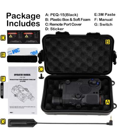 ACTIONUNION Airsoft PEQ-15 IR Laser Red Laser White LED Flashlight Black - Buy Online on GoSupps.com