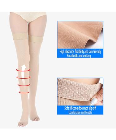 Medical Grade Aciyd Compression Stockings | Firm Support Opaque Open Toe for Varicose Veins | Nursing | XL (Black M) | International Shipping - Buy Online on GoSupps.com