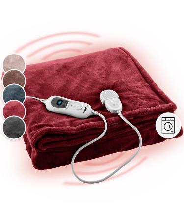 Klarstein XL thermal blanket 120 W heating ceiling with automatic switch -off cuddly ceiling for the bed sofa & camping electrical heating ceilings large heat ceiling energy -saving & washable blanket electrical 180x130 cm 180 x 130 cm Bordeauxx