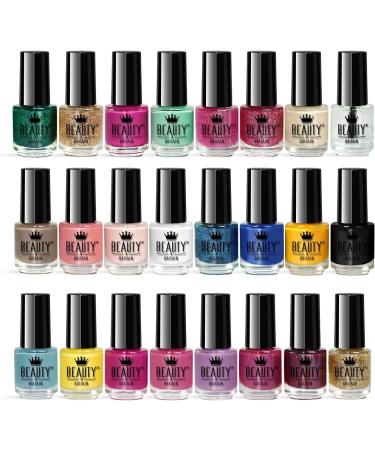 Envie de Color Nail Polish Set - Complete Collection of 48 Bright Pearl Pastel and Classic Colours in a Designer Box (Set A+B - 48 Colours) - Buy Online on GoSupps.com