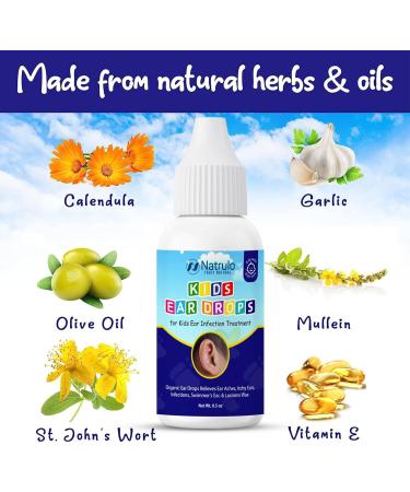 Natrulo Natural Ear Drops for Kids | Organic Ear Infection Treatment Relieves Aches & Itchy Ears Safe & Made in USA - Buy Online on GoSupps.com