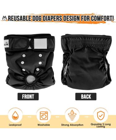 Buy Slowton Adjustable Dog Diapers for Bitches - Eco-Friendly Washable Incontinence & Runoff Solution - Black XL - Buy Online on GoSupps.com