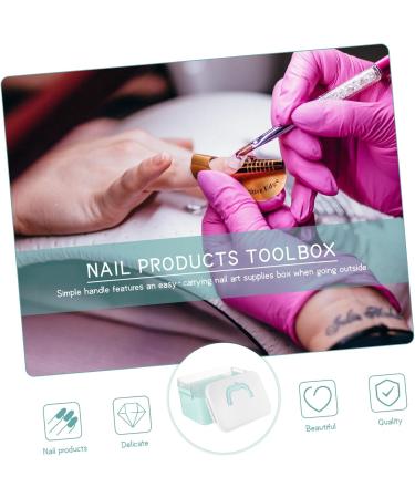 DOITOOL 1pc Storage Box Manicure Portable Toolbox Professional Nail Polish Plastic Toolbox Nail Polish Storage Holder Nail Stuff Organizer Handheld Nail Art Toolbox Large Nail Supplies 28.5x19.5cm Blue - Buy Online on GoSupps.com