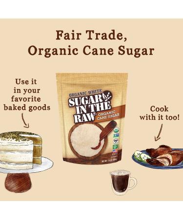 Organic Sugar in the Raw Granulated White Cane Sugar 24oz - Vegan, Gluten-Free & Non-GMO Sweetener for Hot & Cold Drinks, Coffee, Cooking & Baking - Buy Online on GoSupps.com