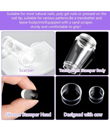 French Tip Nail Stamp Set - Dual Head Silicone Stamper 3 Detail Brushes & Scraper for Stunning Nail Art - Perfect for Home & Salon - Buy Online on GoSupps.com