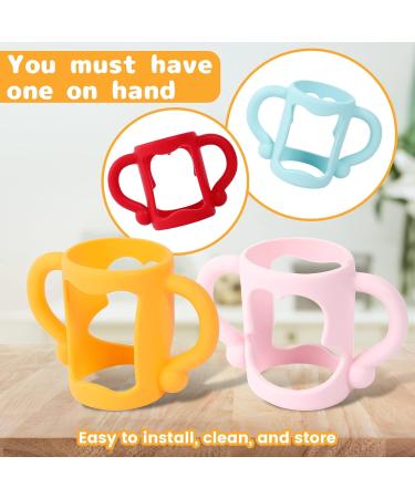 4-Pack Silicone Baby Bottle Handles | Easy Grip Holder for Dr. Browns & Narrow Bottles - Buy Online on GoSupps.com