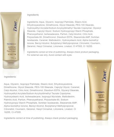 Dove Unilever Derma Spa Body Lotion 200ml with Face Cream Summer Revived Fair to Medium 75ml 2 Piece Set - Buy Online on GoSupps.com