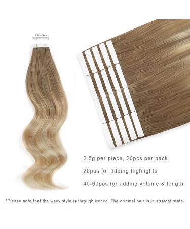 Shop Beautiful Blonde Balayage Tape-In Hair Extensions | #B8-18-60 - 45cm 50g - Invisible Hair Solutions - Buy Online on GoSupps.com