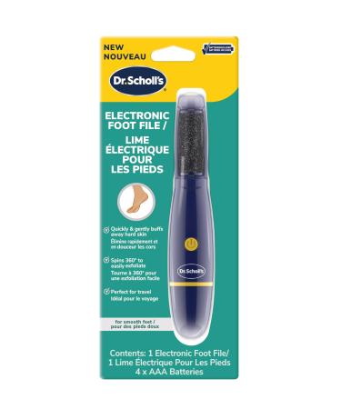 Dr. Scholl's Callus Remover Electronic Foot File Electric Hard Skin Removal for Feet Effortless Soft Smooth Skin in Minutes Perfect for Travel For Women & Men AAA Batteries Included