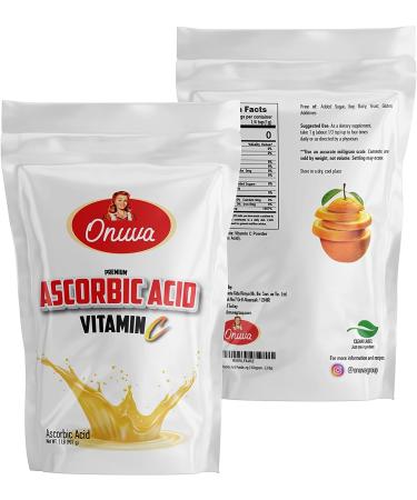 Onuva Ascorbic Acid Powder (Vitamin C) 2 lb (907g) - Immune Support - Gluten-Free Pure Powder - 1g (1000mg) per Serving - Buy Online on GoSupps.com