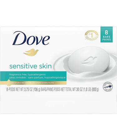 Dove Beauty Bar - More Moisturizing & Gentle Cleanser for Sensitive Skin - Fragrance Free - 3.75 oz, 8 Bars - Buy Online on GoSupps.com