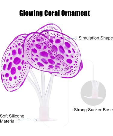 Buy VOCOSTE Silicone Glowing Aquarium Simulation Coral - Purple Violet with Suction Cup for International Shipping - Buy Online on GoSupps.com