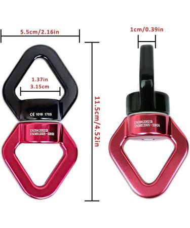 Swivel Connector 30kN - Jiameiyi 360 Rotator Swing Spinner | Outdoor & Indoor Safety Aluminum Alloy Climbing Rotor - Black - Buy Online on GoSupps.com