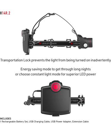 Ledlenser H14R.2 Black Rechargeable Headlamp - Buy Online on GoSupps.com