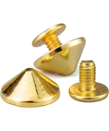 YORANYO 100 Sets Gold Cone Spikes & Bullet Studs - 4.7MM Height - Suitable for Clothing, Shoes, Leather Craft, Belts & Bags - Screw Back Punk Accessories with Installation Tools - Buy Online on GoSupps.com