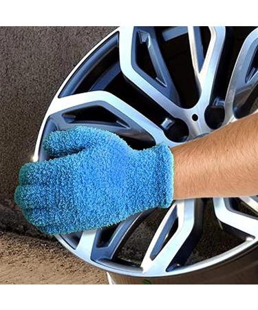 FINPAN Dust Removal Gloves Coral Wool Super Absorbent Gloves Household Cleaning Dust Removal Gloves Dishwashing Gloves Blue - Buy Online on GoSupps.com