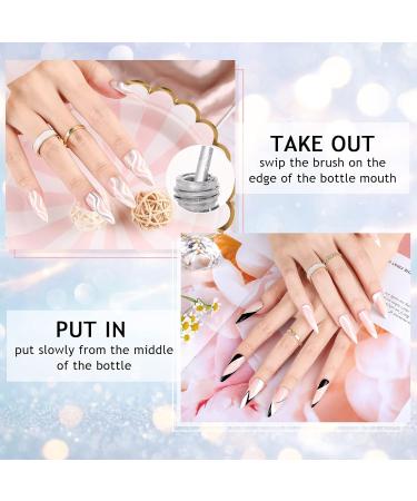INPING Nail Art Liner Gel Polish Set - Black & White Soak-Off UV/ LED Varnish Line Pen for Drawing Swirl Nails - French Manicure Kit - Buy Online on GoSupps.com