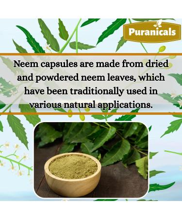 Puranicals Neem Premium 320 Capsules Non GMO and Gluten Free | Herbal Supplement | 600 mg Per Serving | Made with 100% Pure Herb Neem Powder - Buy Online on GoSupps.com