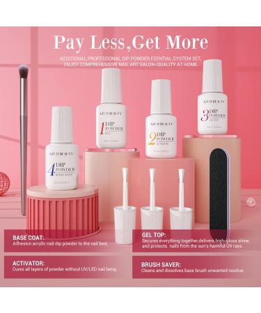 AZUREBEAUTY 17 Pcs Dip Powder Nail Kit - Classic Pink Nude Neutral Colors for French Manicure - Beginner Friendly - Buy Online on GoSupps.com