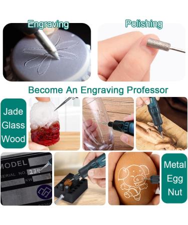 USB Cordless Electric Engraving Pen Kit - Mini 3-Speed Rotary Etching Machine for Jewelry, Wood, Glass - 42pcs Engraver Tools for Metal - Includes 30 Bits & Stencil - Buy Online on GoSupps.com