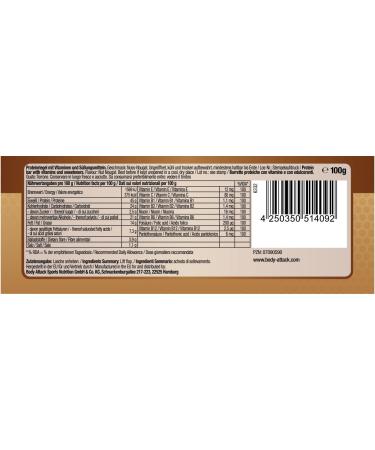 Body Attack Carb Control Protein Bar Nut Nougat - 15 x 100g Low Carb High Protein | Sugar-Free Whey Protein Snack - Mix Box Available - Buy Online on GoSupps.com