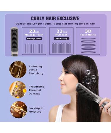 Hair Straightener Brush - Fast Heating Comb for All Hair Types | 5 Temperature Settings - Perfect Gift for Women - Buy Online on GoSupps.com
