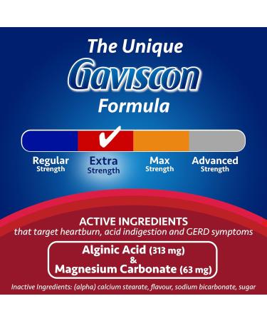 Gaviscon Extra Strength Cherry 60 Count Chewable Foamtabs - Buy Online on GoSupps.com