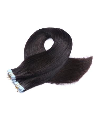 Buy #1B Black Brown Tape In Hair Extensions - 40cm | 100% Remy Real Hair - Tresse by Novon - International Shipping - Buy Online on GoSupps.com