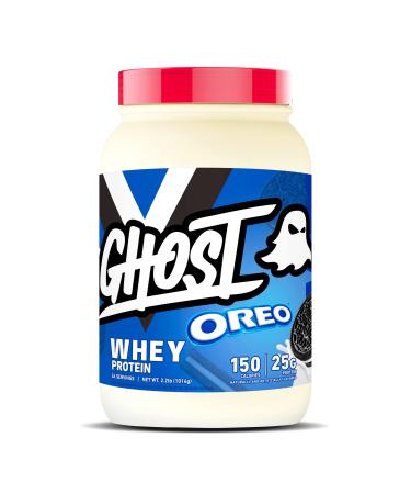 GHOST Whey Protein Powder Oreo 2LB Tub 25G of Protein Cookies & Cream Flavored Isolate