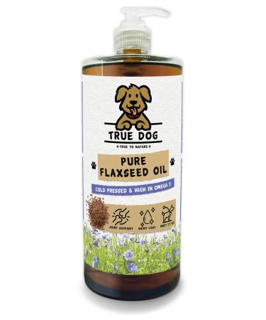 True Dog Flaxseed Oil for Dogs - Natural Omega 3 Supplement for Dogs & Cats - Linseed Oil - Joint Skin & Coat Support (500ml)