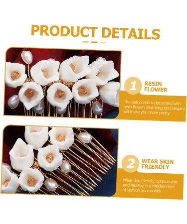 Angoily Flower Comb Floral Bridal Headpiece Floral Hair Clip Bridal Hair Comb Prom Headpiece Artificial Flower Hairpins Bridal Accessories Accesorios Para Beach Alloy Crystal Wig Bride - Buy Online on GoSupps.com