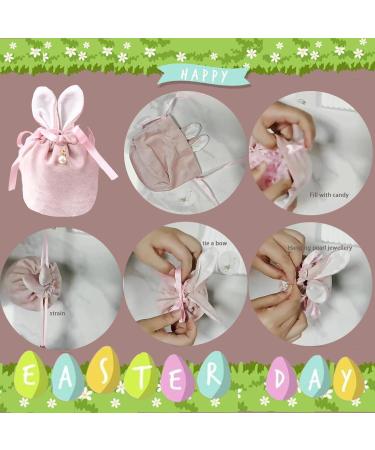 Easter Candy Bags with Bunny Ears - 4PCS Velvet Drawstring Gift Bags for Snacks & Sweets (Multicolor) - Buy Online on GoSupps.com