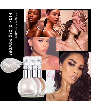 Set of 4 Glitter Spray Powder Fragrance Portable Highlighting Spray Gloss Powder Spray Shimmering Spray Powder Glitter Eyeshadow Pressed Powder for Face Body Cosmetic Supplies Silver - Buy Online on GoSupps.com