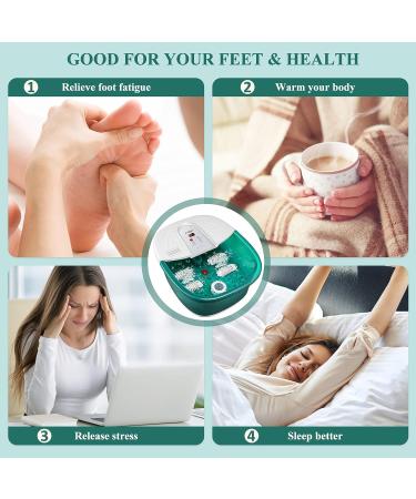 Foot Spa Bath Massager with Heat, Massage Rollers, Bubble Jets, Vibration - Stress Relief Pedicure Soak Tub with Detachable Stone, Temperature Control & Red Light - Buy Online on GoSupps.com