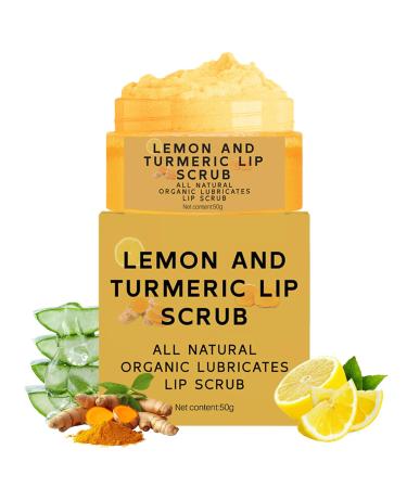 Turmeric Lemon Lip Scrub for Dark Lips Exfoliating Lip Scrub with Aloe Vera Scrub & Nourish Sugar Lip Scrub Natural Scrub & Turmeric Lip Scrub and Balm for Dry Chapped Reduce Fine Lines Lip