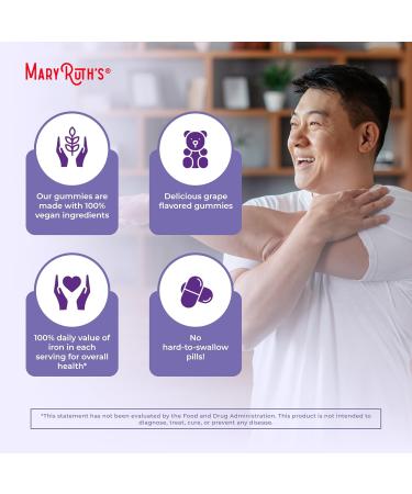 MaryRuth's Iron Gummies for 14+ with Vitamin C for Absorption | Sugar Free | Gummy Iron Supplement + VIT C | Energy Metabolism | Cellular Health | Immune Support | Vegan | Non-GMO | 60 Count - Buy Online on GoSupps.com