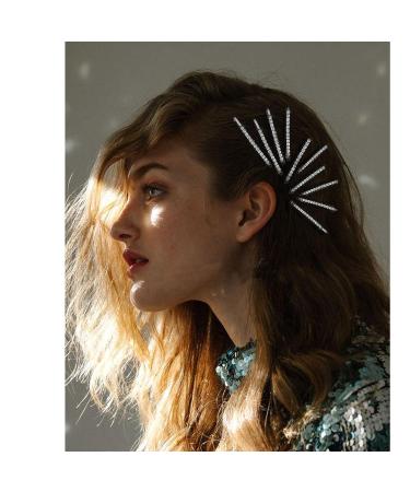 Sparkly Rhinestone Bobby Pins - 16pc Set for Women & Girls | YISSION Silver Barrettes for Wedding, Prom & Parties - Buy Online on GoSupps.com
