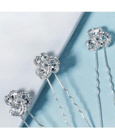 6pcs Vintage Rhinestone Bridal Hair Pins - Crystal Silver Hair Clips for Women & Bridesmaids - Buy Online on GoSupps.com