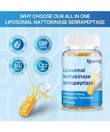 Liposomal Nattokinase 12 000 FU Serrapeptase 360 000 SPU Enzyme Supplement - Enriched with Synergistic Enzymes and Nutrient Blend & Inulin for Circulatory Gut Digestion 60 Capsules (2 Bottle) 60 Count (Pack of 2) - Buy Online on GoSupps.com