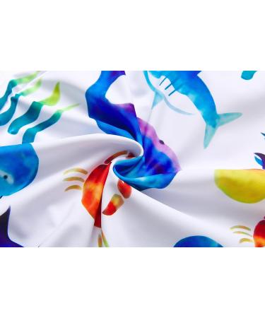 BONVERANO Baby Boys Swimsuit UPF 50+ Sun Protection, White Fish Print 9-12 Months - Buy Online on GoSupps.com