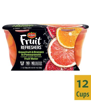 Del Monte Fruit Refresher Grapefruit & Oranges Fruit Cup Snacks in Pomegranate Water 12 Pack 7 oz - Buy Online on GoSupps.com