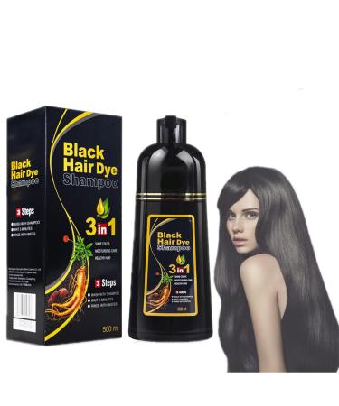 500ml shampoo for black hair instant hair shampoo hair color shampoo for gray hair natural 3in1 hair color shampoo for men and women 2