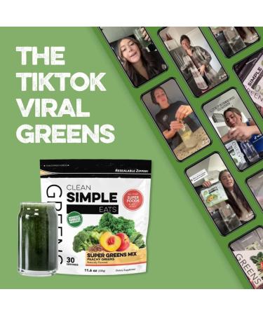 Clean Simple Eats Peachy Greens Superfood Powder Mix | Gluten Free Organic Smoothie & Juice Mix with Chlorella & Spirulina | 30 Servings - Buy Online on GoSupps.com